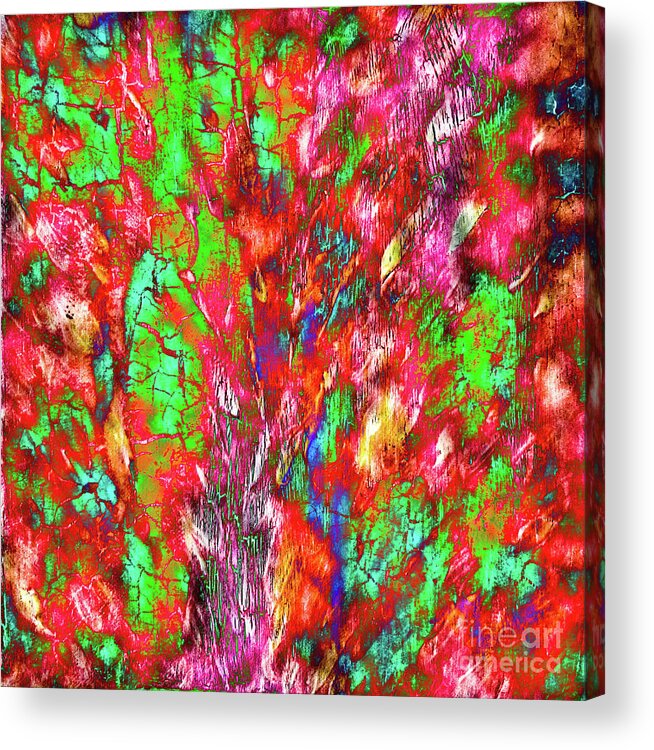 Vibrant Colors Acrylic Print featuring the painting Winters Tree by Toni Somes