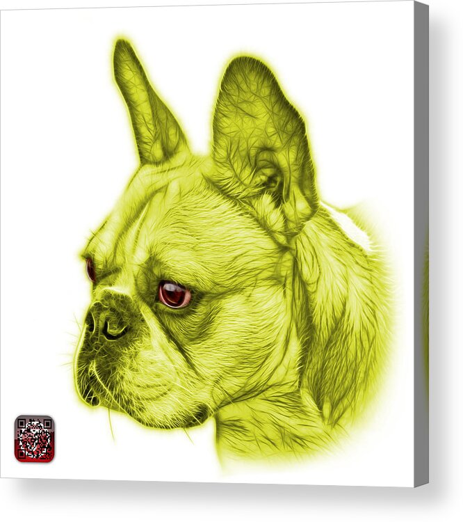 French Bulldog Acrylic Print featuring the painting Yellow French Bulldog Pop Art - 0755 WB by James Ahn