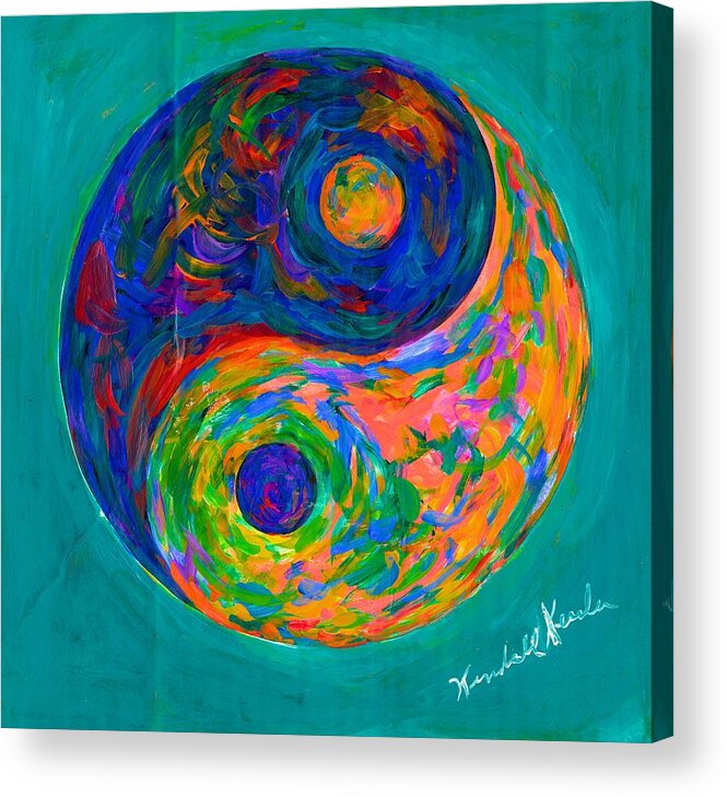 Yin Yang Paintings Acrylic Print featuring the painting Yin Yang Spin by Kendall Kessler