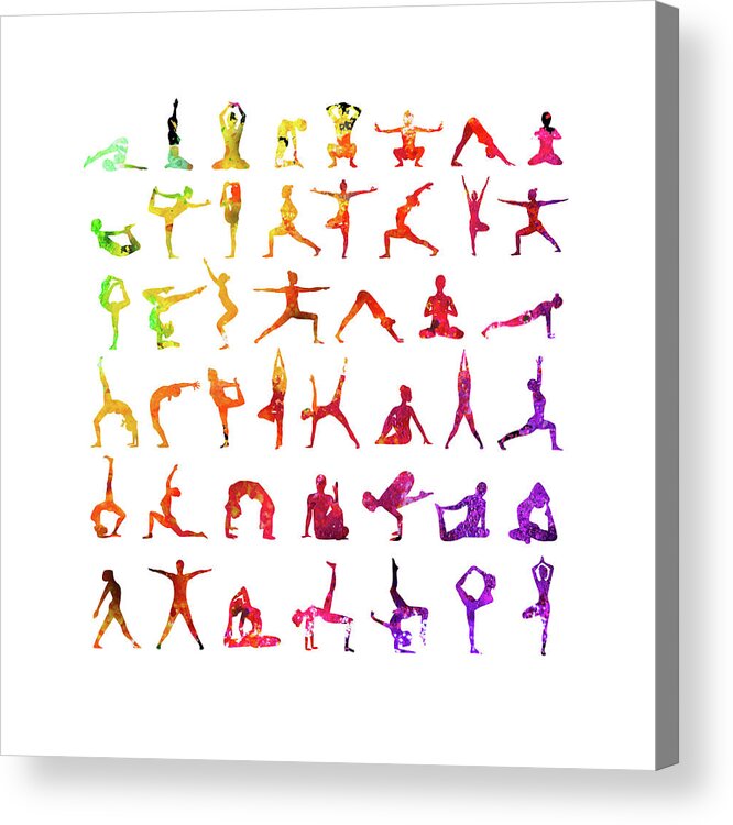 To grader Ups Afhængighed Yoga Poses Acrylic Print by Gina Dsgn - Fine Art America