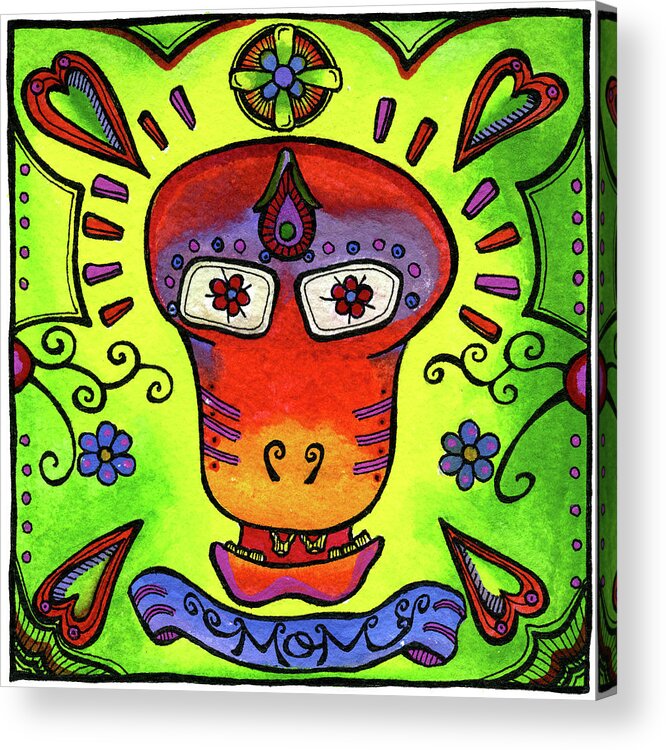 Paintings Acrylic Print featuring the painting yoMama by Dar Freeland