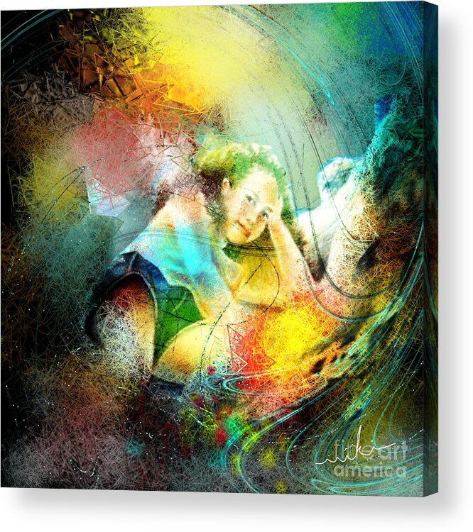 Nature Acrylic Print featuring the painting Young Seduction by Miki De Goodaboom