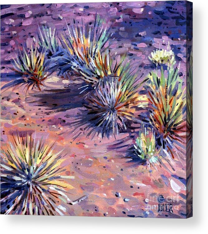 Yucca Acrylic Print featuring the painting Yucca in Monument Valley by Donald Maier