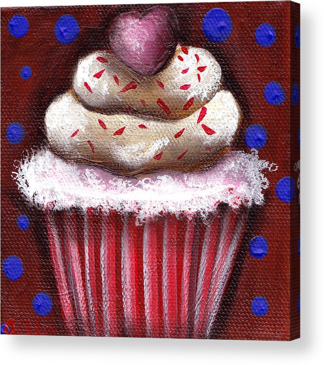 Cupcake Acrylic Print featuring the painting Yummy by Abril Andrade