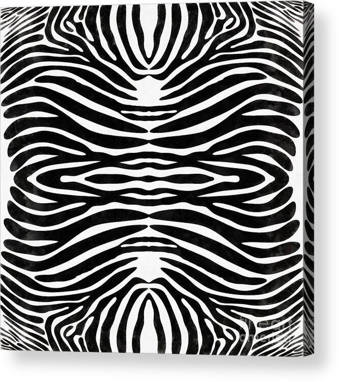 Zebra Acrylic Print featuring the painting Zebra Skin Animal Print by Edward Fielding