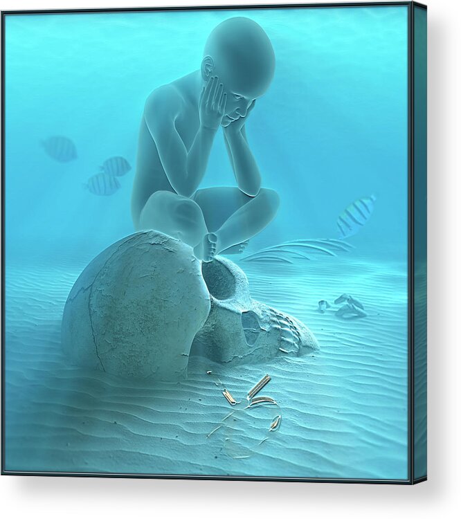 Symbolic Digital Art Acrylic Print featuring the digital art Atlantis #2 by Harald Dastis