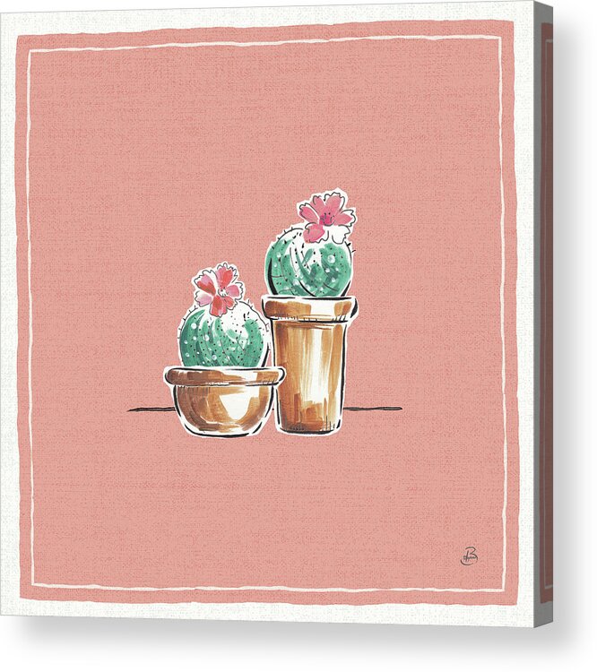 Cacti Acrylic Print featuring the painting Desert Bloom Xi #1 by Daphne Brissonnet