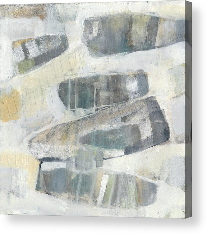 Abstract Acrylic Print featuring the painting Grey Orbs I #1 by Jennifer Goldberger