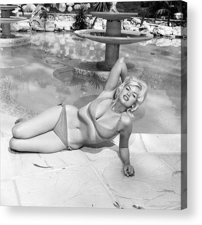 1950-1959 Acrylic Print featuring the photograph Jayne Mansfield In Bikini #1 by Hulton Archive