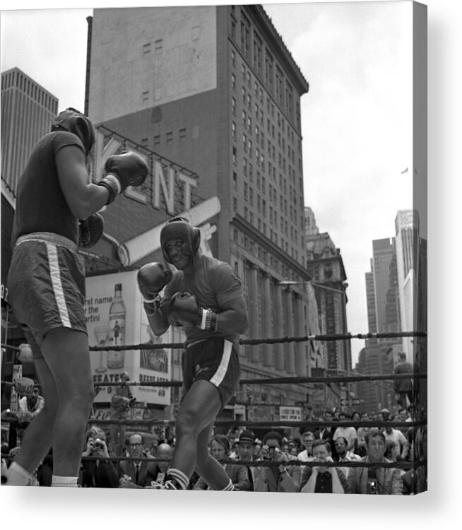 Joe Frazier Acrylic Print featuring the photograph Joe Frazier Sparring Session #1 by Donaldson Collection