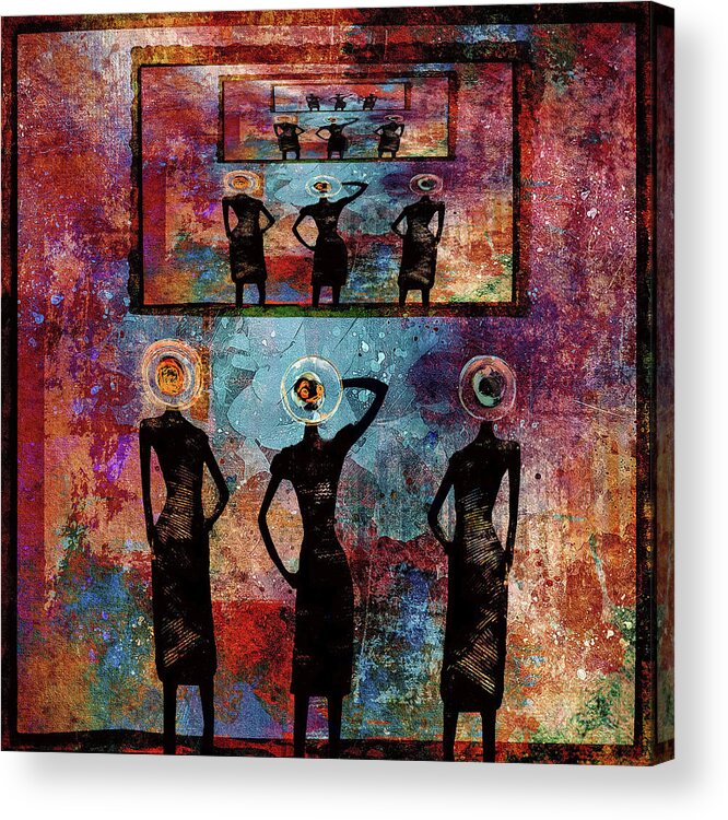 Silhouettes Acrylic Print featuring the digital art Mirror Universes by Marilyn Wilson