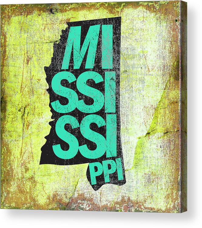 State Acrylic Print featuring the mixed media Mississippi #1 by Art Licensing Studio