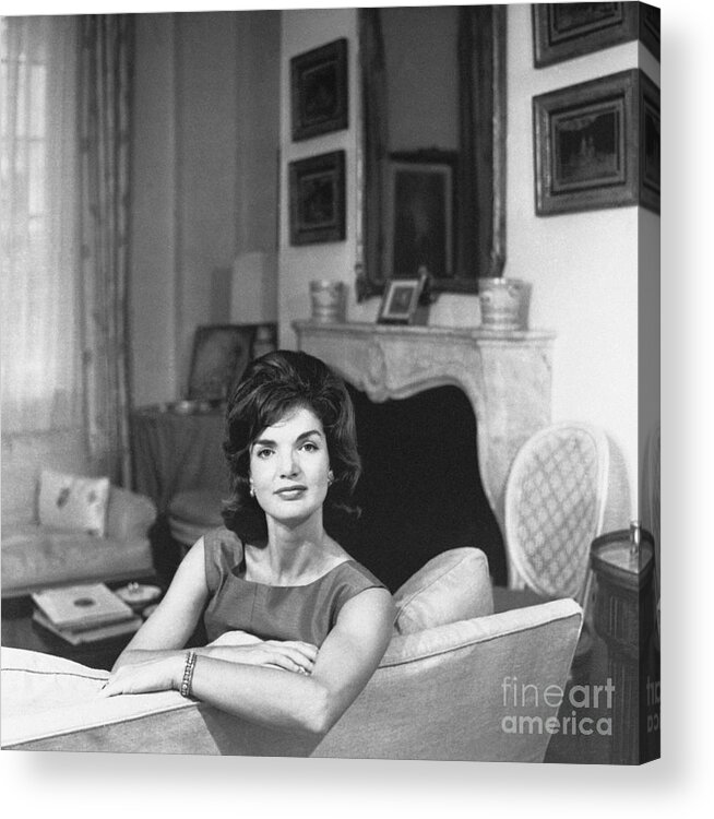 Mid Adult Women Acrylic Print featuring the photograph Portrait Of Jacqueline Kennedy #1 by Bettmann