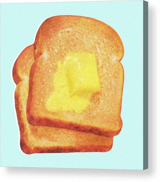 Baked Goods Acrylic Print featuring the drawing Toast #1 by CSA Images
