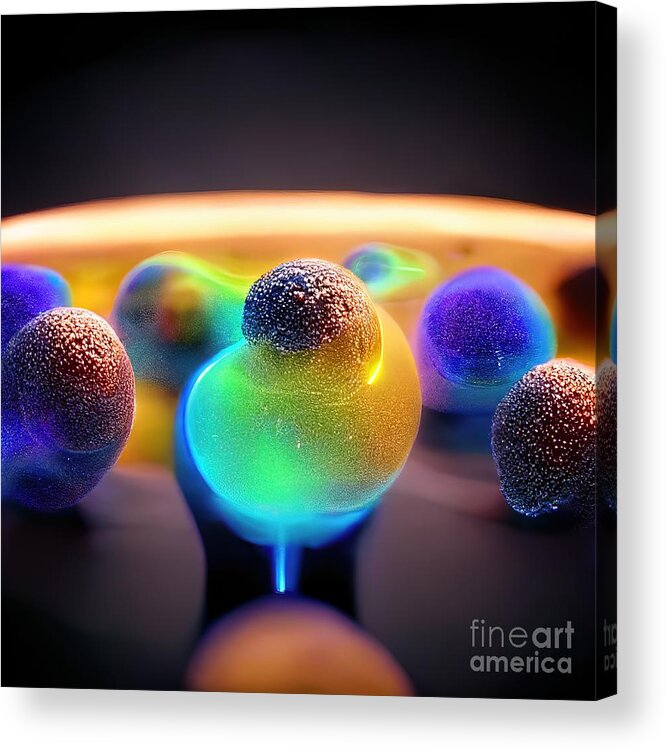 Subatomic Particles Acrylic Print featuring the photograph Subatomic Particles And Atoms #15 by Richard Jones/science Photo Library