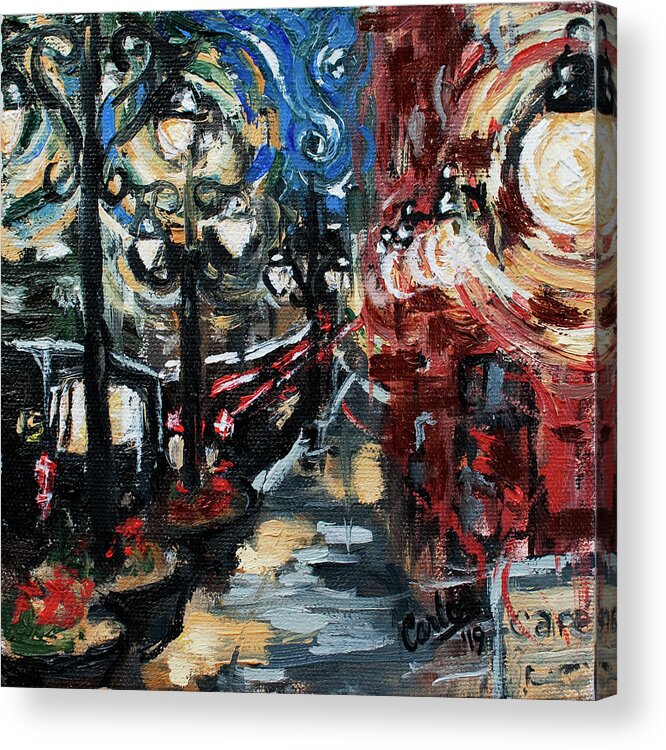 City Acrylic Print featuring the painting 17th Street Denver by Carlos Flores