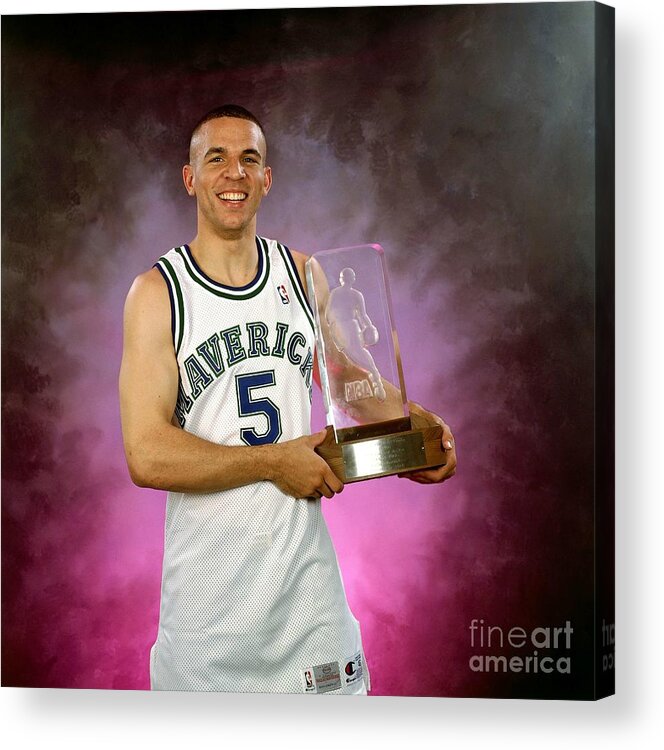 Nba Pro Basketball Acrylic Print featuring the photograph 1995 Nba Rookie Of The Year - Jason Kidd by Lou Capozzola