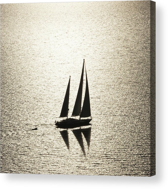 Curve Acrylic Print featuring the photograph Sailing At Sunset #2 by Mbbirdy