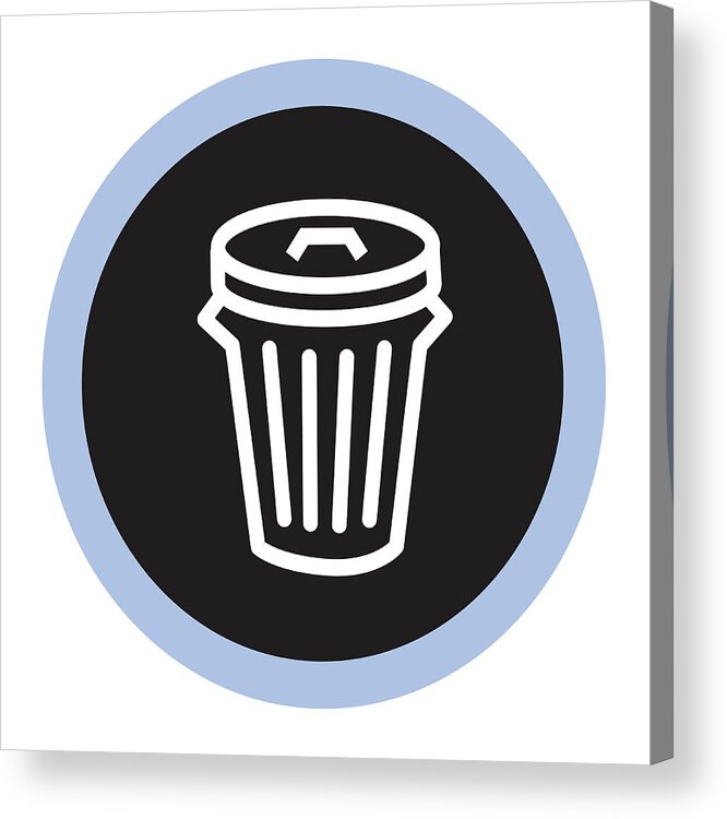 Badge Acrylic Print featuring the drawing Trash Can #2 by CSA Images