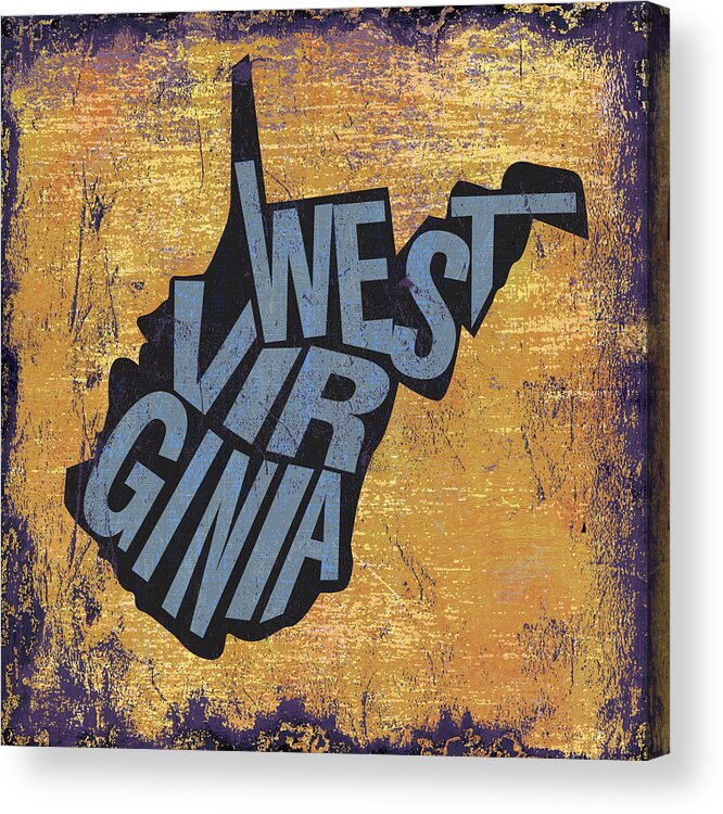 State Acrylic Print featuring the mixed media West Virgina #2 by Art Licensing Studio