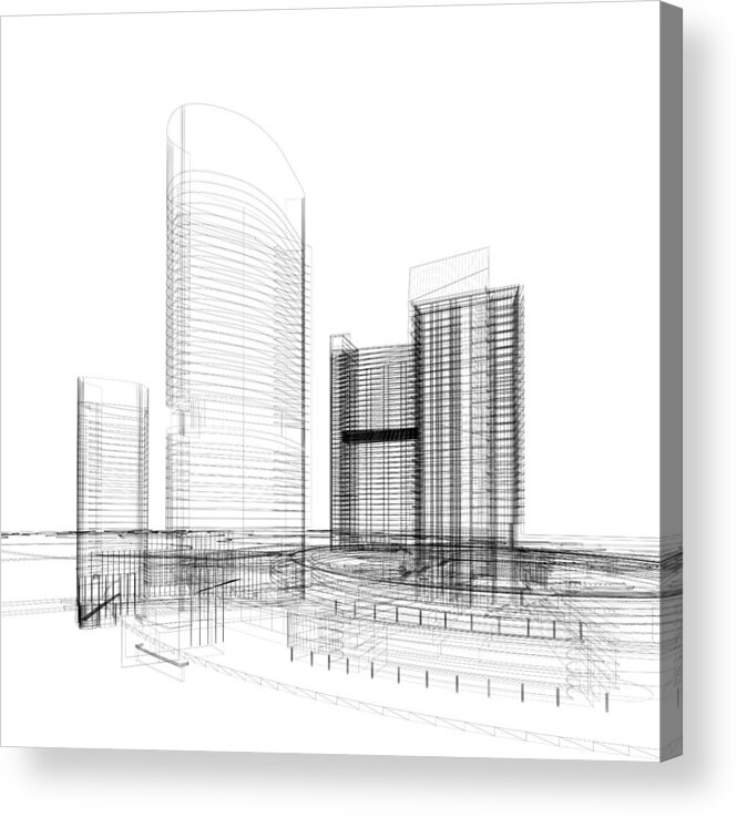 3d Architecture Abstract Acrylic Print By Nadla