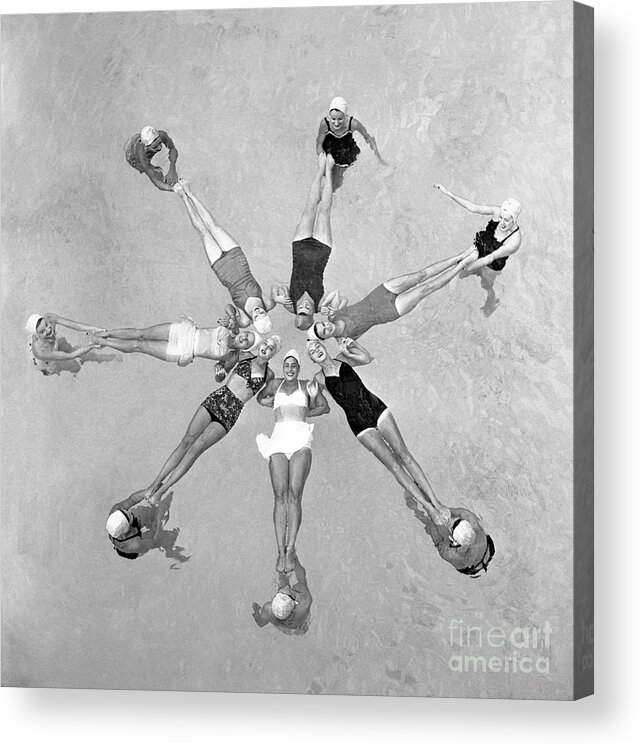 Synchronized Swimming Acrylic Print featuring the photograph Aqua Ballerinas #3 by Bettmann