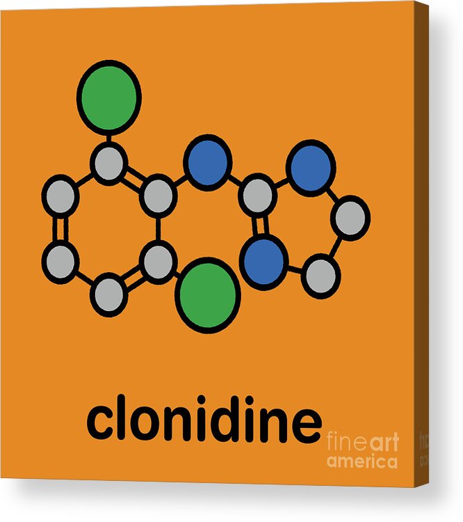 Clonidine Acrylic Print featuring the photograph Clonidine Drug Molecule #3 by Molekuul/science Photo Library