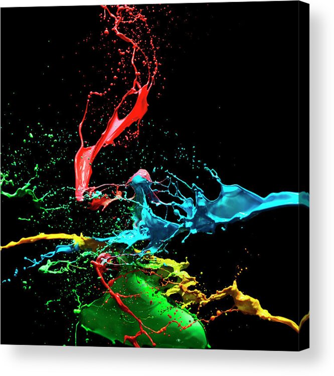 Copenhagen Acrylic Print featuring the photograph Coloured Liquid Splash #3 by Henrik Sorensen