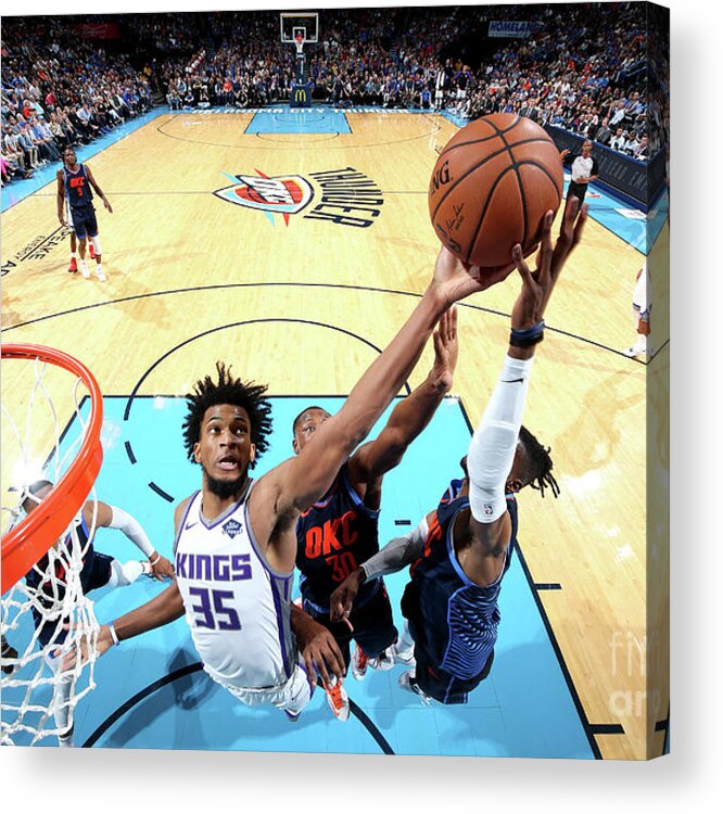 Nba Pro Basketball Acrylic Print featuring the photograph Sacramento Kings V Oklahoma City Thunder by Joe Murphy