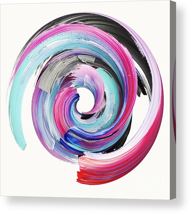 Gouache Acrylic Print featuring the photograph 3d Rendering, Abstract Twisted Brush by Wacomka