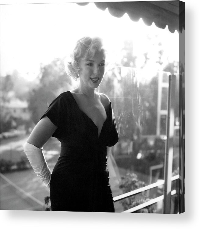 People Acrylic Print featuring the photograph Marilyn Monroe At The Beverly Hills #4 by Michael Ochs Archives