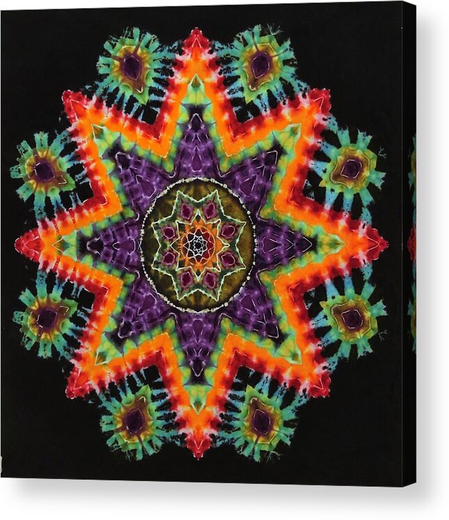 Rob Norwood Tie Dye Tapestries Acrylic Print featuring the digital art Dark Star by Rob Norwood