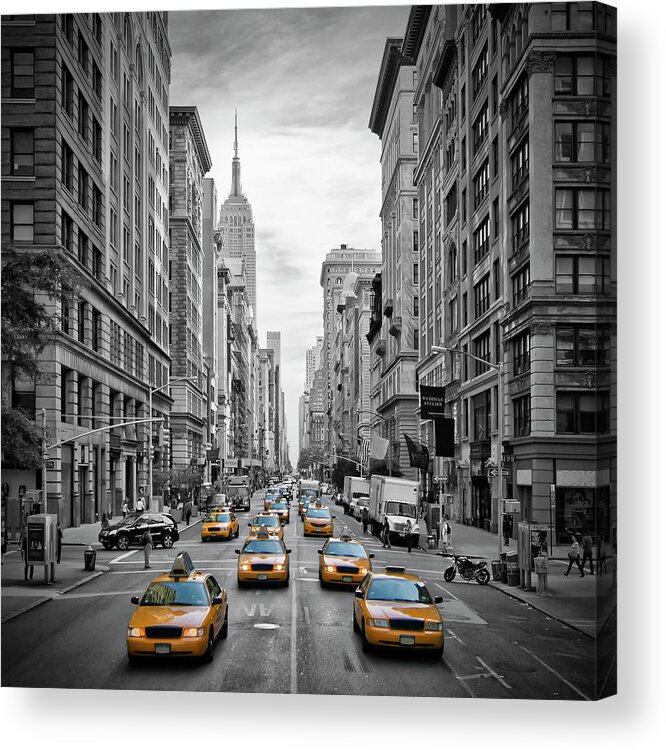 Fifth Avenue Acrylic Print featuring the photograph 5th Avenue NYC Traffic II by Melanie Viola