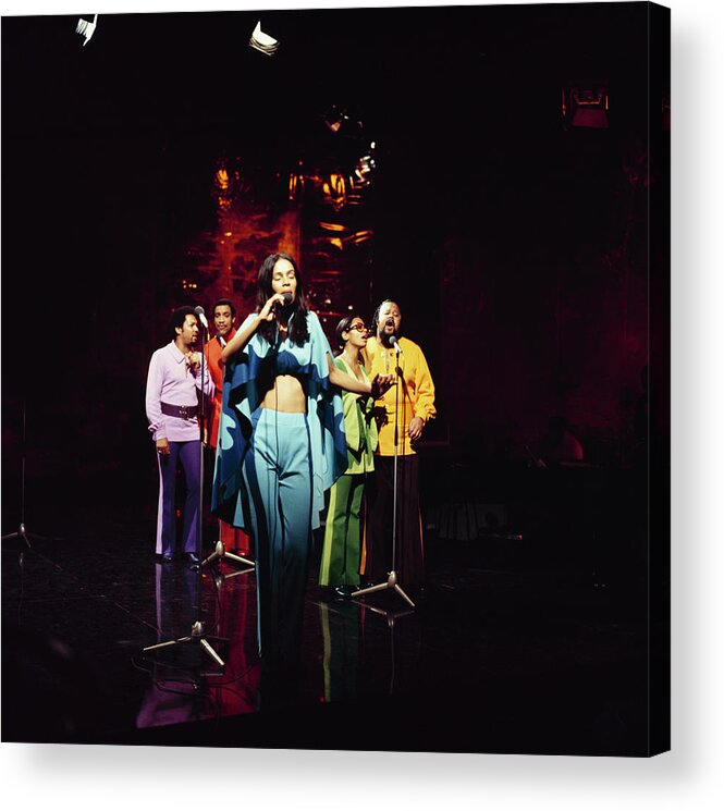 Singer Acrylic Print featuring the photograph 5th Dimension Perform On Tv Show by David Redfern