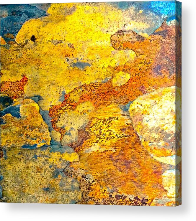 Abstract Photograph Acrylic Print featuring the mixed media 61 Stone8 faa by Michael Bobay