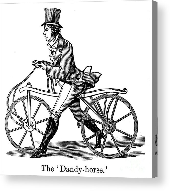 Invention Acrylic Print featuring the drawing A Dandy-horse Or Draisienne Of The Type by Print Collector