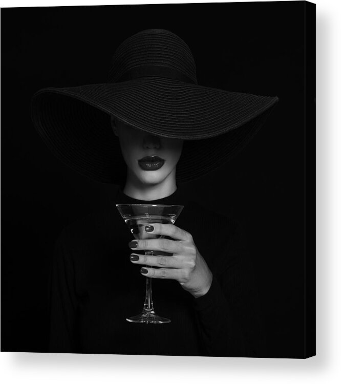 Portrait Acrylic Print featuring the photograph A Martini Glass. by Refat