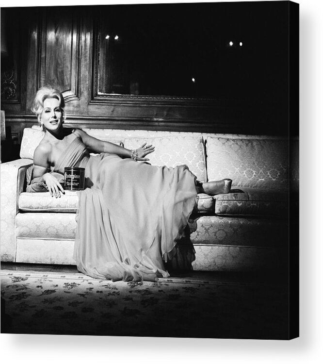 People Acrylic Print featuring the photograph Advertisement With Eva Gabor by Jack Robinson