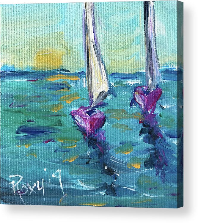 Sailboats Acrylic Print featuring the painting Afternoon Sail by Roxy Rich
