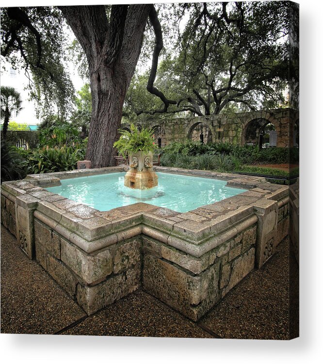 Fountain Acrylic Print featuring the photograph Alamo Fountain by George Taylor