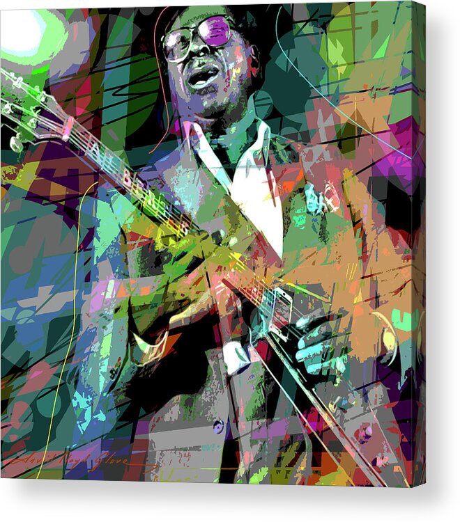 Blues Acrylic Print featuring the painting Albert King - King Of The Blues. by David Lloyd Glover