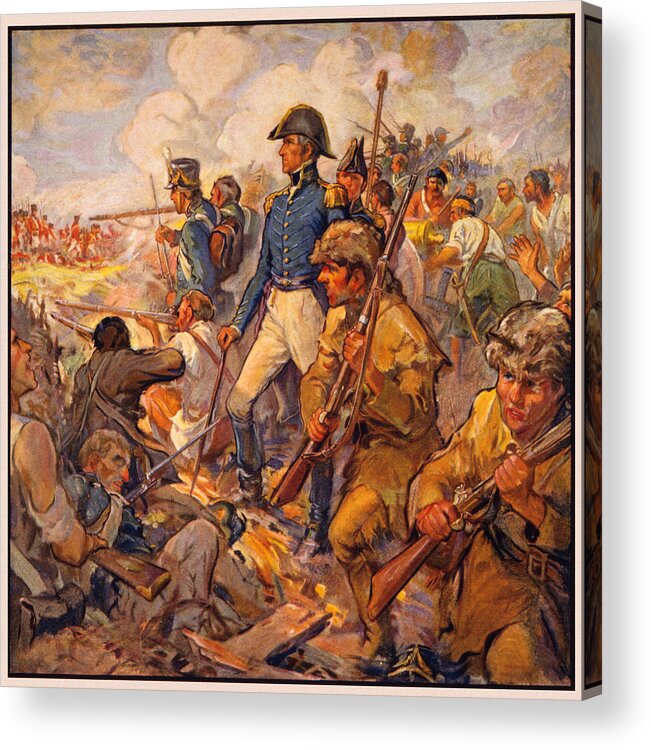 War Of 1812 Acrylic Print featuring the painting Andrew Jackson at the Battle of New Orleans by Frederick Coffay Yohn