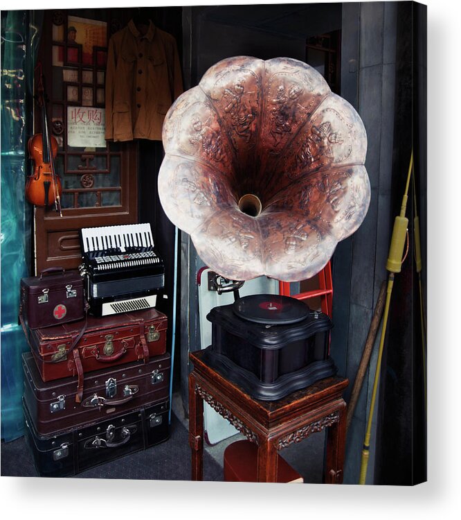 Flea Market Acrylic Print featuring the photograph Antique Victrola In Panjiayuan Flea by Design Pics / Keith Levit