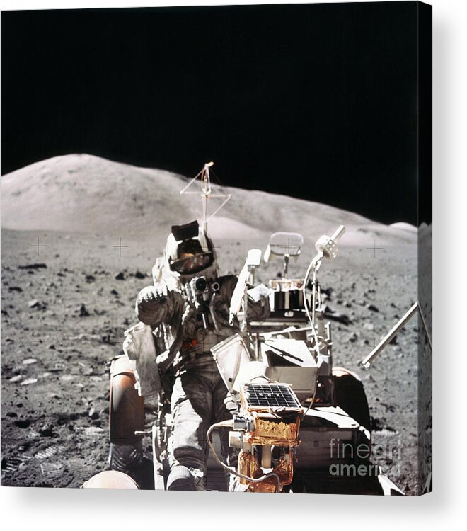 People Acrylic Print featuring the photograph Astronaut Harrison H. Schmitt Driving by Bettmann
