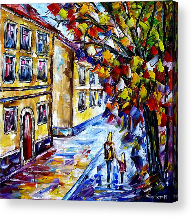 Children Painting Acrylic Print featuring the painting Autumn In The City by Mirek Kuzniar