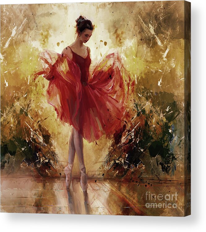 Ballerina Acrylic Print featuring the painting Ballet girl 8834J by Gull G