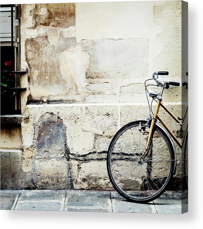 Tranquility Acrylic Print featuring the photograph Bicycle, Ile St Louis, Paris by Image - Natasha Maiolo