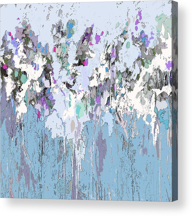 Abstract Art Acrylic Print featuring the painting Blue Bloom II by Tracy-Ann Marrison