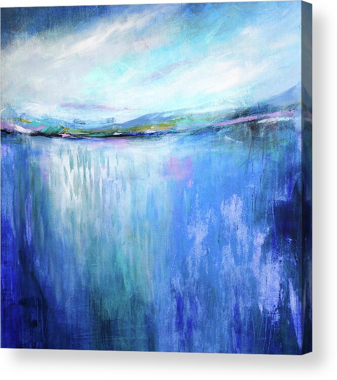 Abstract Landscape Acrylic Print featuring the painting Blue Landscape by Tracy-Ann Marrison