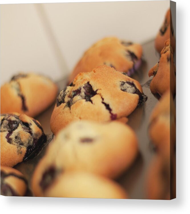 Close-up Acrylic Print featuring the photograph Blueberry Muffins by Elsa Konig Images